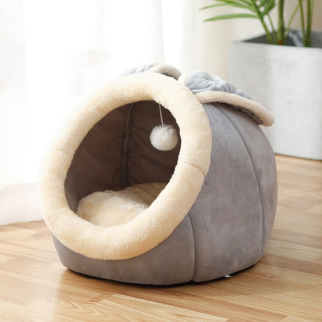 Sweet Cat Bed Warm Cat Nesk Round Pets Sleeping Cave Kitten Beds And Houses Soft Kitten Lounger Cushion Cat's Accessories