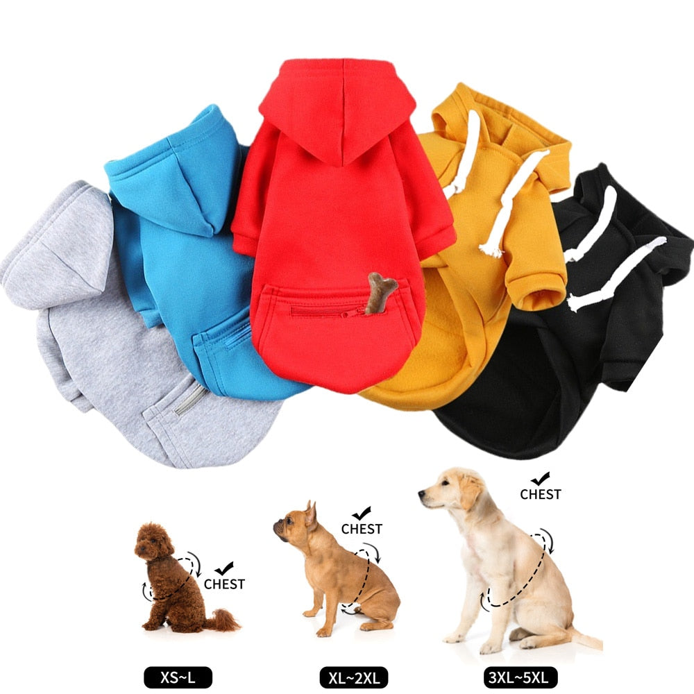 Autumn Winter Big Dog Clothes with Zipper Pocket Dog Hoodie Small Large Dog Coat Jacket Designer Pet Dog Clothes Winter Sweater