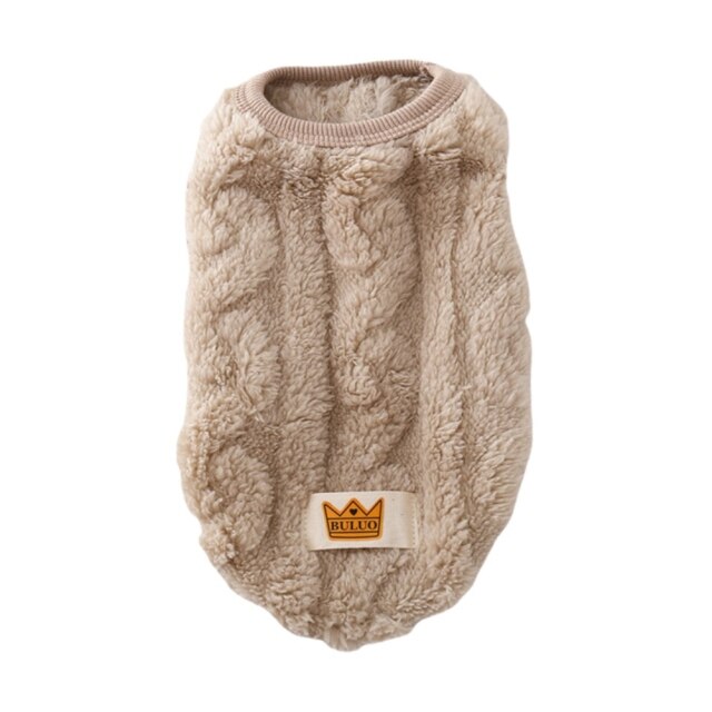 Pet Vest Sweater Cute Wavy Double-sided Fleece Soft Warm Dog Pullover for Small Medium Dogs Cats Jacket Clothing