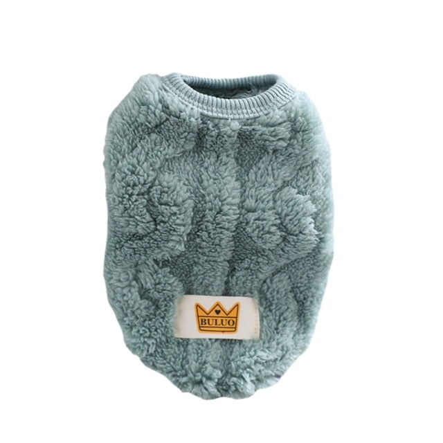 Pet Vest Sweater Cute Wavy Double-sided Fleece Soft Warm Dog Pullover for Small Medium Dogs Cats Jacket Clothing