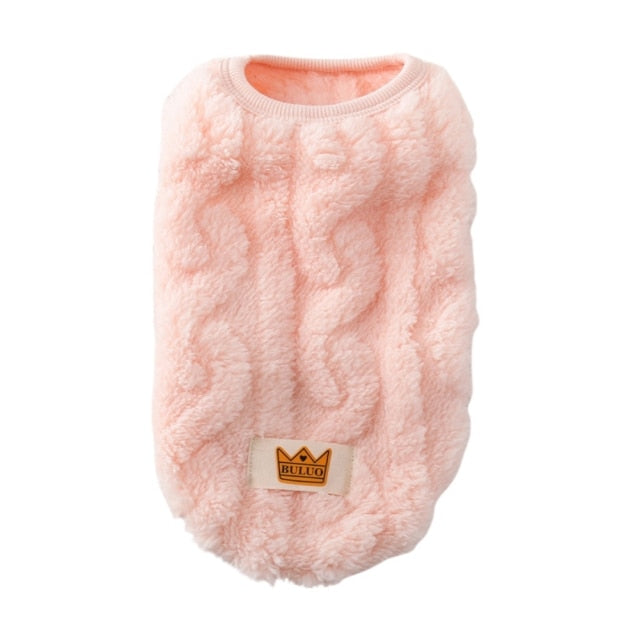 Pet Vest Sweater Cute Wavy Double-sided Fleece Soft Warm Dog Pullover for Small Medium Dogs Cats Jacket Clothing