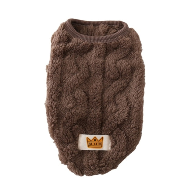 Pet Vest Sweater Cute Wavy Double-sided Fleece Soft Warm Dog Pullover for Small Medium Dogs Cats Jacket Clothing