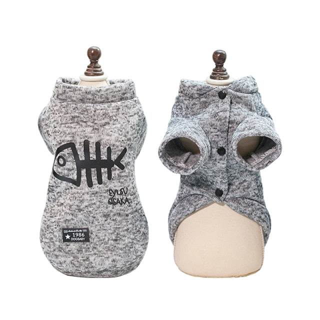 Autumn Winter Warm Clothes For Small Cats Dogs Printed Cat Costumes Kitty Kitten Coat Sweatshirt Pet Cat Clothing Outfits