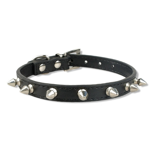 Cool Cat Dog Collar Cats Dog Leather Spiked Studded Collars For Small Medium Dogs Cats Chihuahua 5 Colors