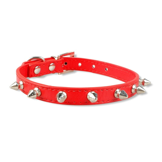 Cool Cat Dog Collar Cats Dog Leather Spiked Studded Collars For Small Medium Dogs Cats Chihuahua 5 Colors