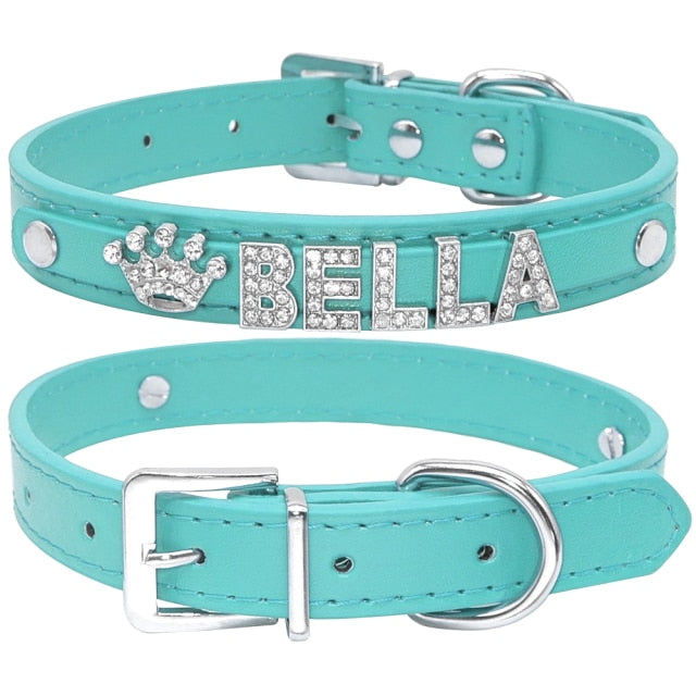 Personalized Cat Collar Rhinestone Puppy Small Dogs Collars Custom for Chihuahua Yorkshire Free Name Charms Cat Accessories