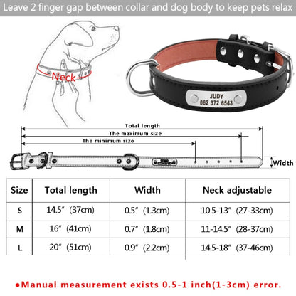 PU Leather Custom Dog Collar Personalized Puppy Collar Free Engraved Pet Collars for Small Medium Large Dogs Pitbull Chihuahua