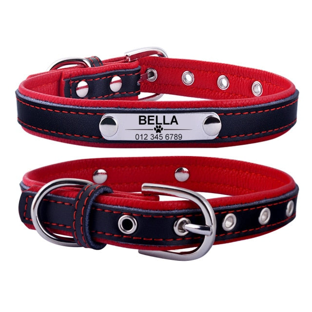 Adjustable Personalized Leather Dog Collar