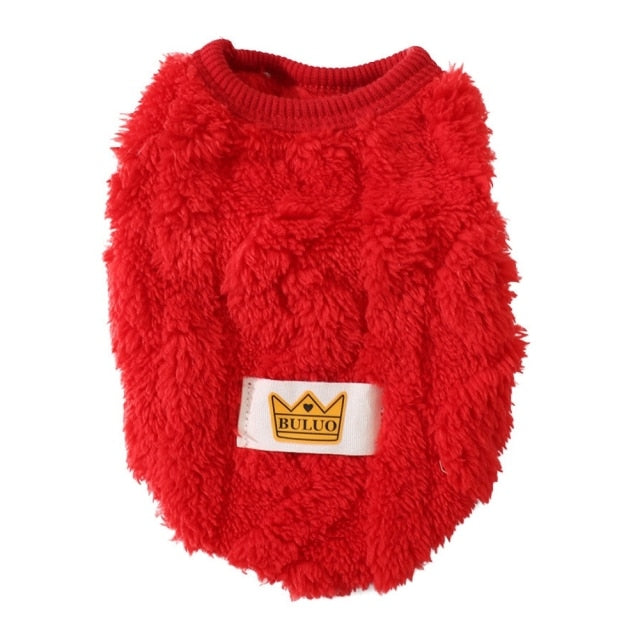 Pet Vest Sweater Cute Wavy Double-sided Fleece Soft Warm Dog Pullover for Small Medium Dogs Cats Jacket Clothing