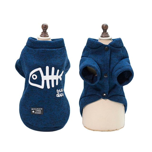 Autumn Winter Warm Clothes For Small Cats Dogs Printed Cat Costumes Kitty Kitten Coat Sweatshirt Pet Cat Clothing Outfits